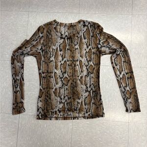 Snake Print Long Sleeve Mesh